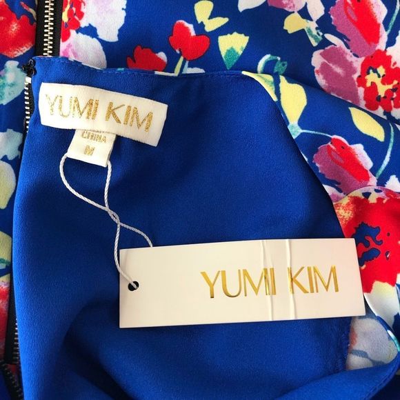 Yumi Kim Love Potion Mini Dress in Blue Floral Zippered Back size Medium - Picture 9 of 11